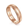 Elijah - 14K Rose Gold 6mm - Men's Wedding Band in Sandblast Finish