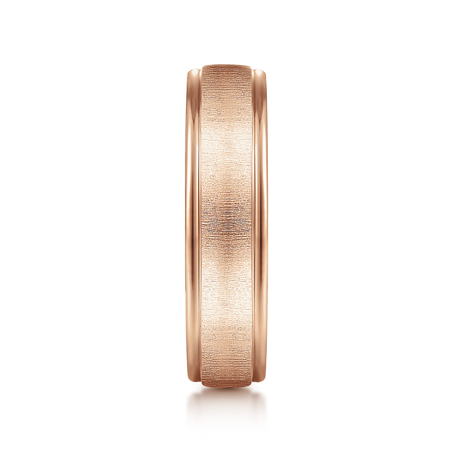 Elijah - 14K Rose Gold 6mm - Men's Wedding Band in Sandblast Finish - Shot 4