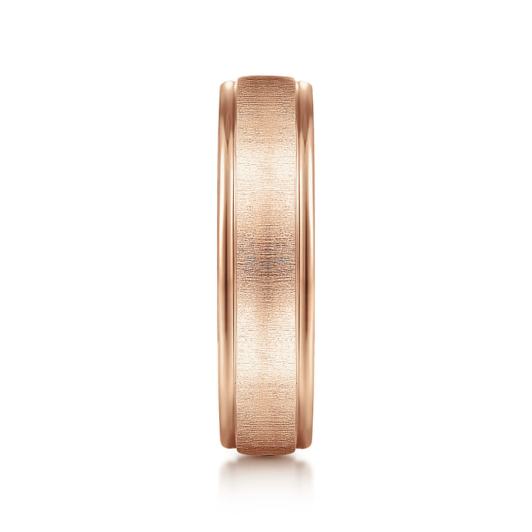 Elijah - 14K Rose Gold 6mm - Men's Wedding Band in Sandblast Finish - Shot 4
