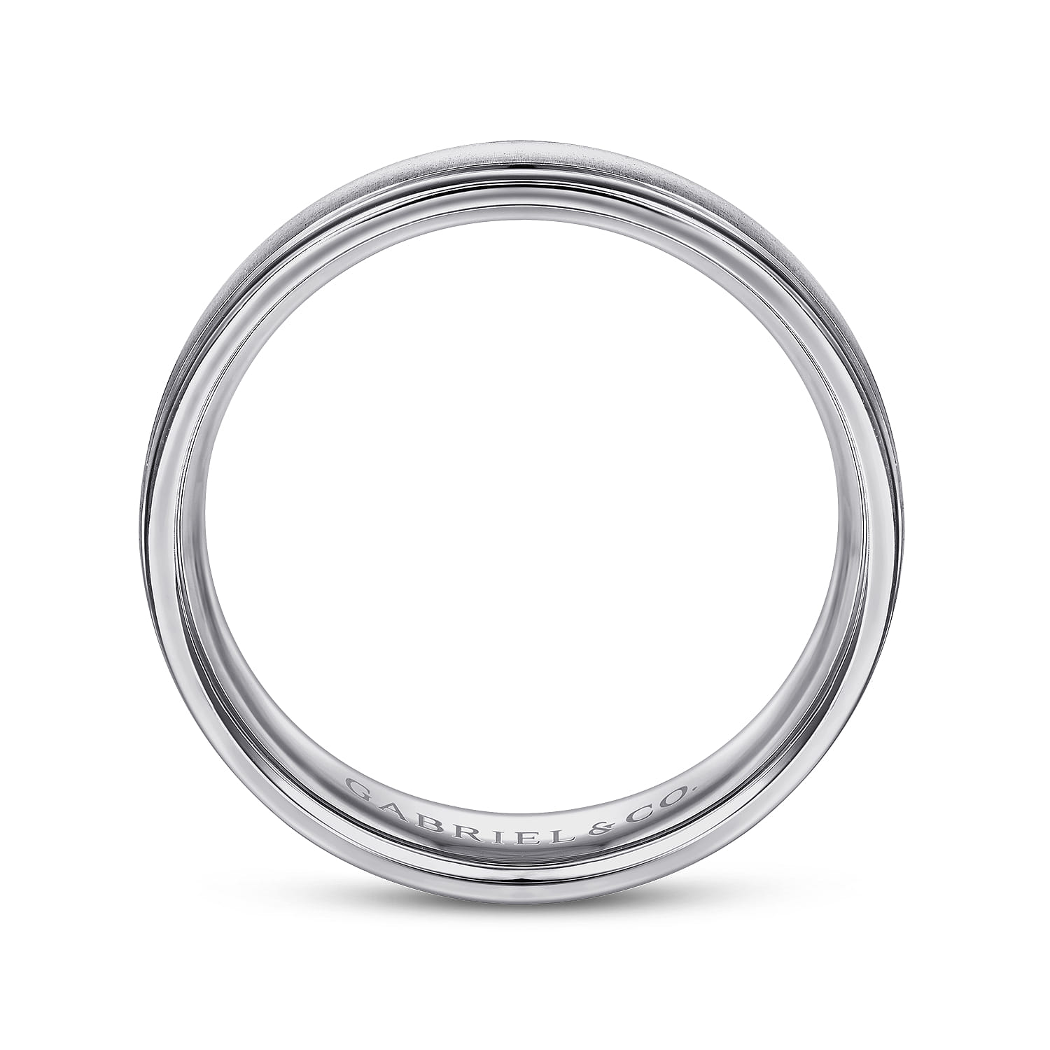 Elijah - 14K White Gold 6mm - Men's Wedding Band in Sandblast Finish - Shot 2