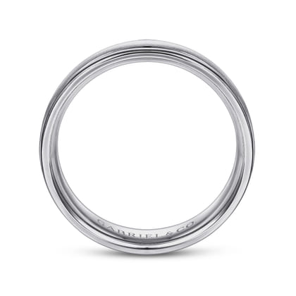 Elijah - 14K White Gold 6mm - Men's Wedding Band in Sandblast Finish