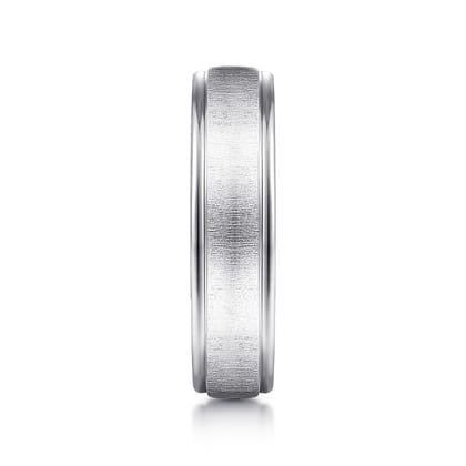 Elijah - 14K White Gold 6mm - Men's Wedding Band in Sandblast Finish