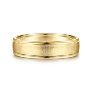 Elijah - 14K Yellow Gold 6mm - Men's Wedding Band in Sandblast Finish