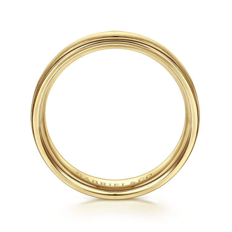 Elijah - 14K Yellow Gold 6mm - Men's Wedding Band in Sandblast Finish - Shot 2