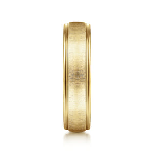 Elijah - 14K Yellow Gold 6mm - Men's Wedding Band in Sandblast Finish
