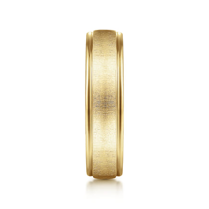 Elijah - 14K Yellow Gold 6mm - Men's Wedding Band in Sandblast Finish