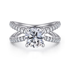 Elite - 14K White Gold Diamond Engagement Ring