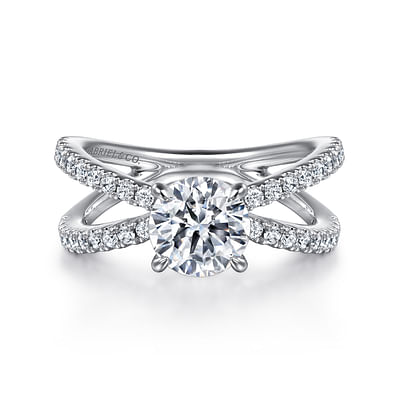 Elite - 14K White Gold Diamond Engagement Ring