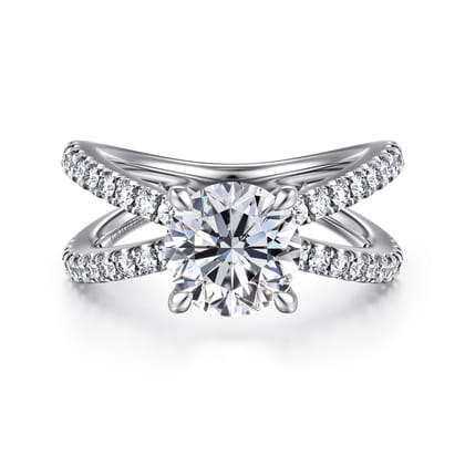 Elite - 14K White Gold Diamond Engagement Ring