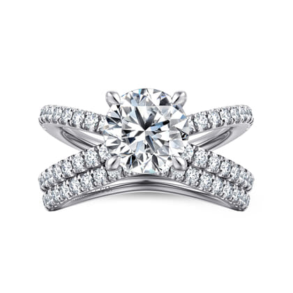 Elite - 14K White Gold Diamond Engagement Ring