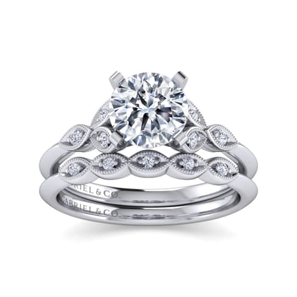 Eliza - 14K White Gold Round Diamond Engagement Ring