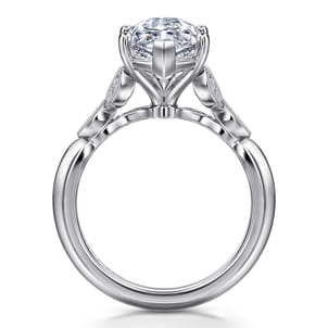 Eliza - Vintage Inspired 14K White Gold Split Shank Marquise Shape Diamond Engagement Ring