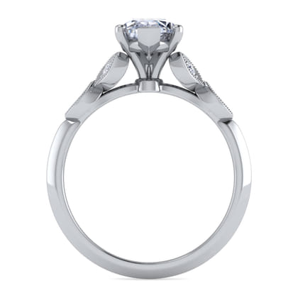 Eliza - Vintage Inspired 14K White Gold Split Shank Marquise Shape Diamond Engagement Ring
