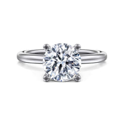 Ella - 14K White Gold Round Solitaire Diamond Engagement Ring