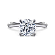 Ella - 14K White Gold Round Solitaire Diamond Engagement Ring