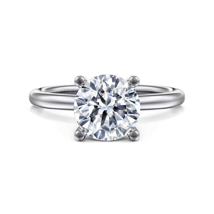 Ella - 14K White Gold Round Solitaire Diamond Engagement Ring
