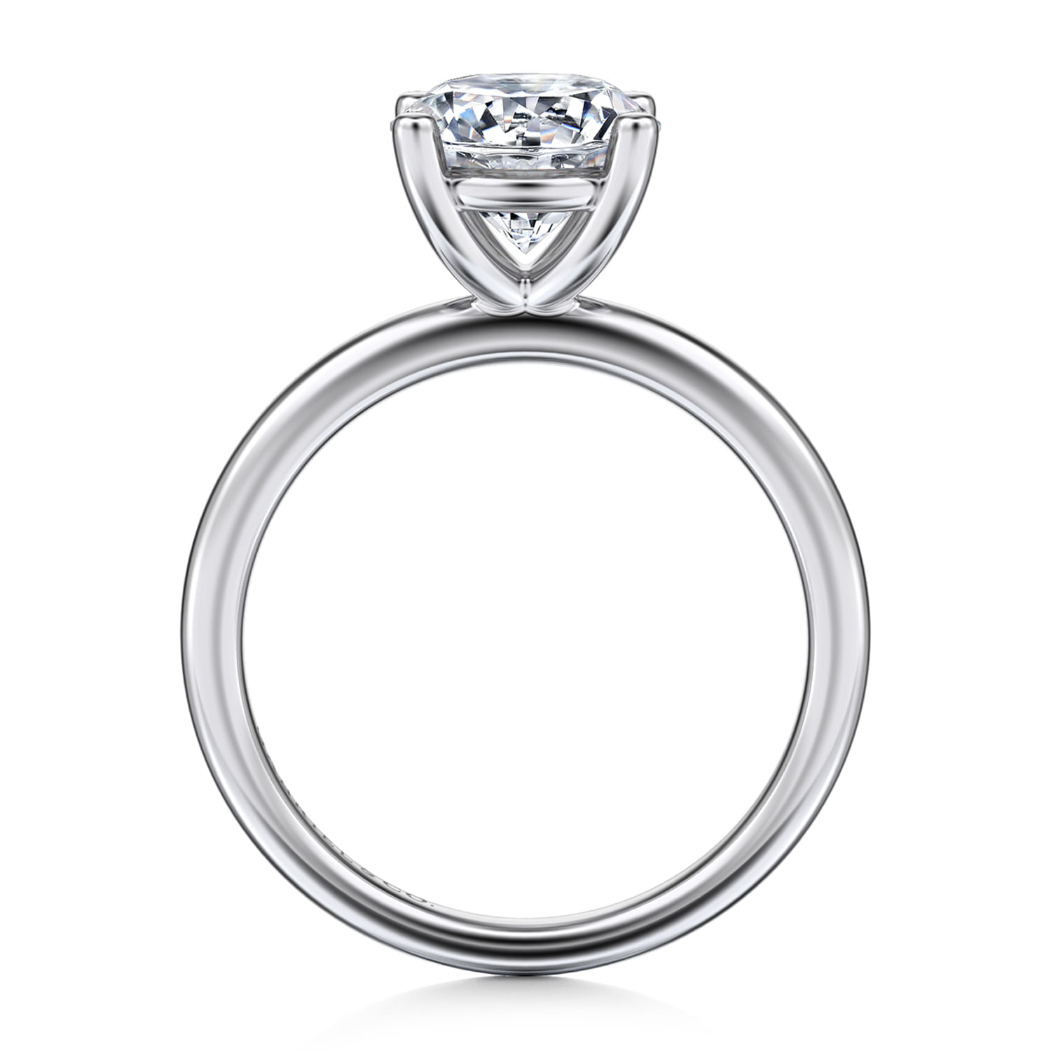 Ella - 14K White Gold Round Solitaire Diamond Engagement Ring