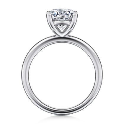 Ella - 14K White Gold Round Solitaire Diamond Engagement Ring