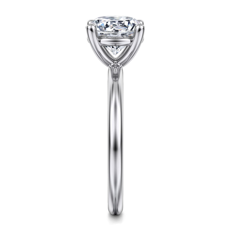 Ella - 14K White Gold Round Solitaire Diamond Engagement Ring