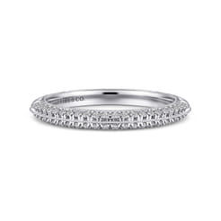 Elle - 14K White Gold Separate Micro Prong in Channel Diamond Anniversary Band