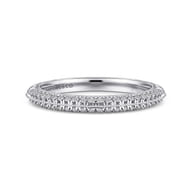 Elle - 14K White Gold Separate Micro Prong in Channel Diamond Anniversary Band