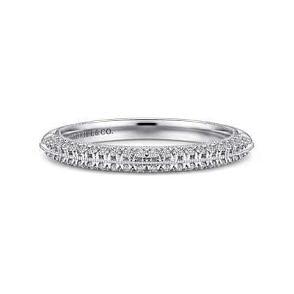 Elle - 14K White Gold Separate Micro Prong in Channel Diamond Anniversary Band