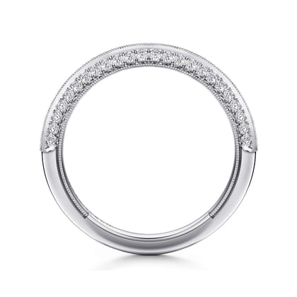Elle - 14K White Gold Separate Micro Prong in Channel Diamond Anniversary Band