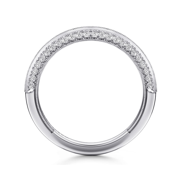 Straight Wedding Ring in 14k White Gold with Round Natural Diamond at Gabriel & Co. - Shot 2