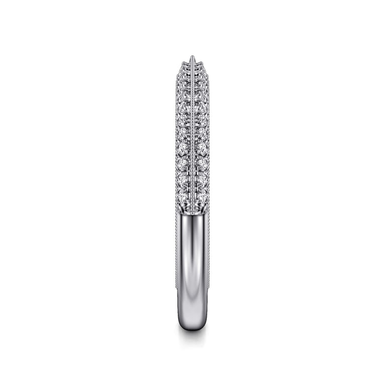 Straight Wedding Ring in 14k White Gold with Round Natural Diamond at Gabriel & Co. - Shot 4