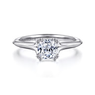 Ellis - 14K White Gold Cushion Cut Diamond Engagement Ring