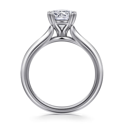 Ellis - 14K White Gold Cushion Cut Diamond Engagement Ring