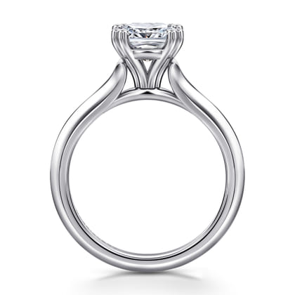 Ellis - 14K White Gold Cushion Cut Diamond Engagement Ring