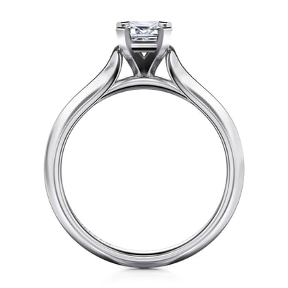Ellis - 14K White Gold Emerald Cut Diamond Engagement Ring