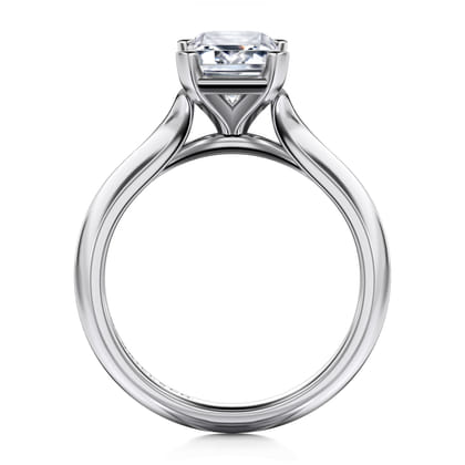 Ellis - 14K White Gold Emerald Cut Diamond Engagement Ring