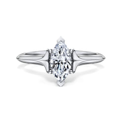 Ellis - 14K White Gold Marquise Diamond Engagement Ring