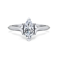Ellis - 14K White Gold Marquise Diamond Engagement Ring
