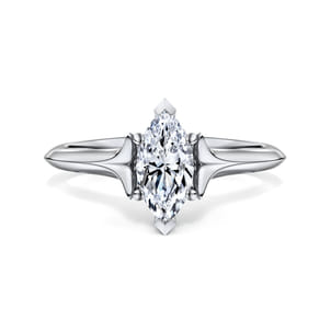 Ellis - 14K White Gold Marquise Diamond Engagement Ring