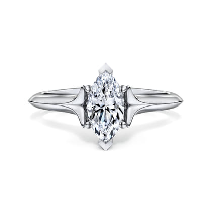 Ellis - 14K White Gold Marquise Diamond Engagement Ring