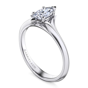 Ellis - 14K White Gold Marquise Diamond Engagement Ring