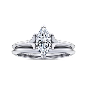 Ellis - 14K White Gold Marquise Diamond Engagement Ring