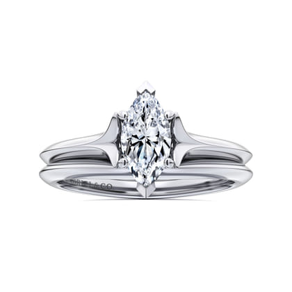 Ellis - 14K White Gold Marquise Diamond Engagement Ring
