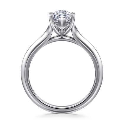 Ellis - 14K White Gold Marquise Shape Diamond Engagement Ring