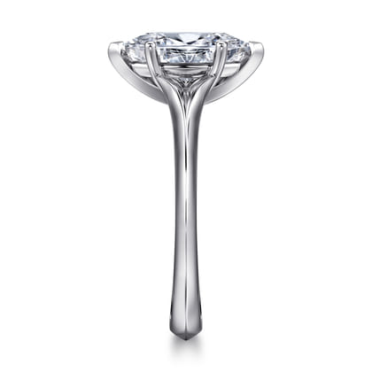 Ellis - 14K White Gold Marquise Shape Diamond Engagement Ring
