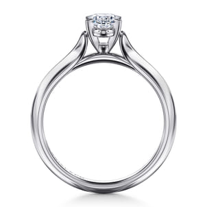 Ellis - 14K White Gold Oval Diamond Engagement Ring