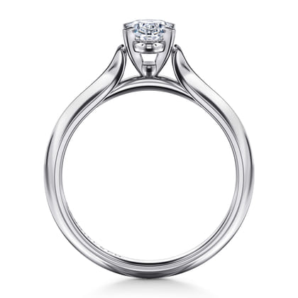 Ellis - 14K White Gold Oval Diamond Engagement Ring