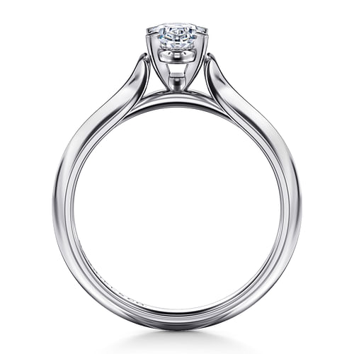Ellis - 14K White Gold Oval Diamond Engagement Ring - Shot 2