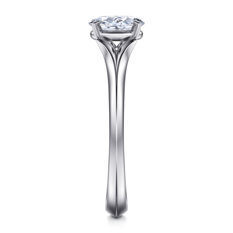 Ellis - 14K White Gold Oval Diamond Engagement Ring