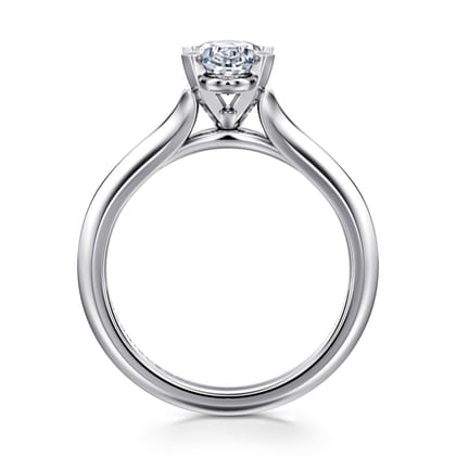 Ellis - 14K White Gold Oval Diamond Engagement Ring