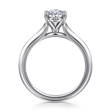 Ellis - 14K White Gold Oval Diamond Engagement Ring