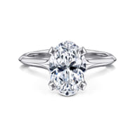 Ellis - 14K White Gold Oval Diamond Engagement Ring
